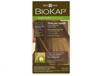 Biokap Nutricolor Delicato - Barva na vlasy 8.03 Blond přírodní světlá 140 ml