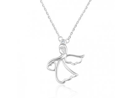 Beneto Stříbrný náhrdelník s andělíčkem AGS1326/47