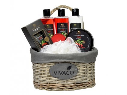 Vivaco Dárkové balení kosmetiky s Goji v proutěném koši