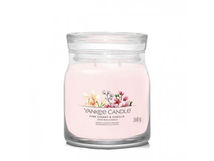 Yankee Candle Aromatická svíčka Signature sklo střední Pink Cherry & Vanilla 368 g