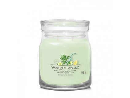 Yankee Candle Aromatická svíčka Signature sklo střední Cucumber Mint Cooler 368 g