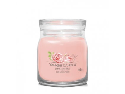 Yankee Candle Aromatická svíčka Signature sklo střední Fresh Cut Roses 368 g