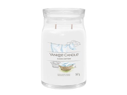 Yankee Candle Aromatická svíčka Signature sklo velké Clean Cotton 567 g