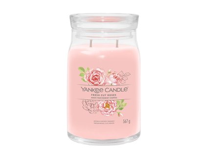 Yankee Candle Aromatická svíčka Signature sklo velké Fresh Cut Roses 567 g