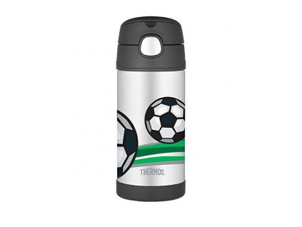 Thermos FUNtainer Dětská termoska s brčkem - fotbal 355 ml