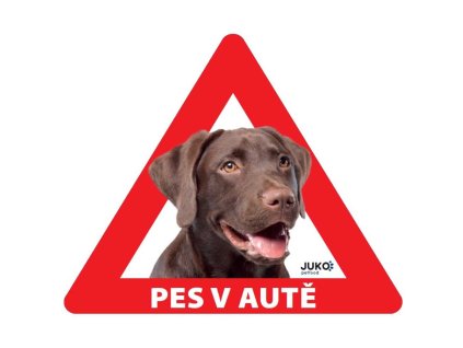 Samolepka pes v autě vnitřní LABRADOR HNĚDÝ