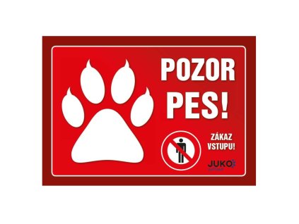 Cedulka Juko POZOR PES