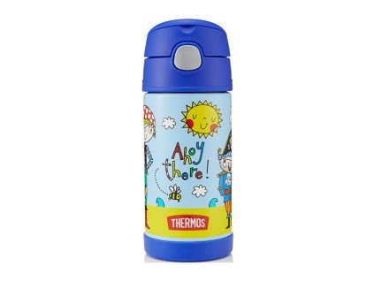 Thermos FUNtainer Dětská termoska s brčkem – pirát 355 ml