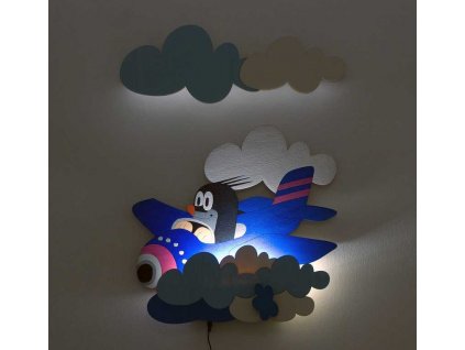 DoDo Dětská LED lampička krtek v letadle
