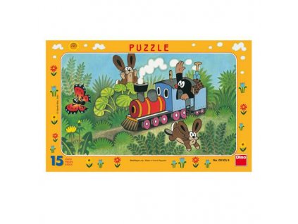 Dino Papírové puzzle Krtek a lokomotiva15 dílků