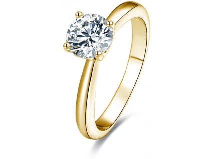 Beneto Pozlacený stříbrný prsten s krystaly AGG202