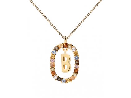 PDPAOLA Krásný pozlacený náhrdelník písmeno "B" LETTERS CO01-261-U (řetízek, přívěsek)