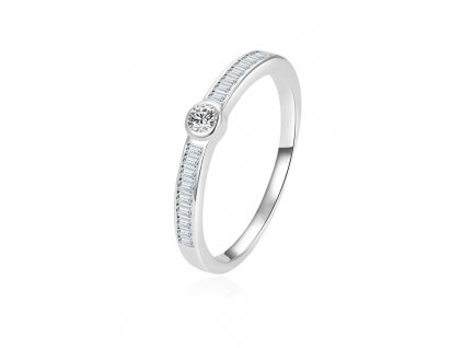 Beneto Nadčasový stříbrný prsten se zirkony AGG303L