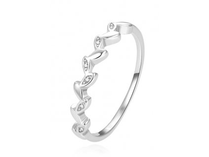 Beneto Půvabný stříbrný prsten s čirými zirkony AGG389