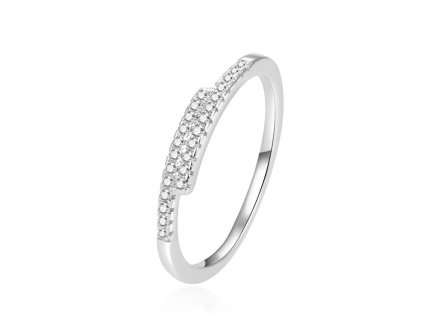 Beneto Třpytivý stříbrný prsten se zirkony AGG259