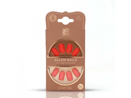 SOSU Cosmetics Umělé nehty Coral Kiss (Salon Nails) 30 ks