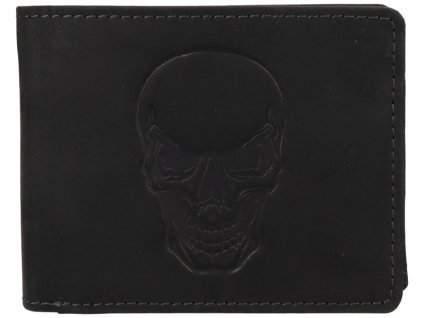Lagen Pánská kožená peněženka 66-6535 BLK SKELETON