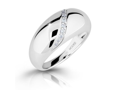 Modesi Nepřehlédnutelný stříbrný prsten se zirkony M16017
