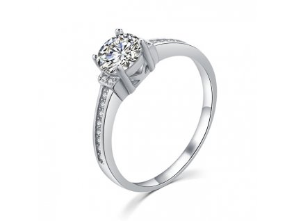 MOISS Elegantní stříbrný prsten s čirými zirkony R00006