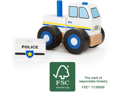 11072 legler small foot Konstruktionsfahrzeug Polizei fsc