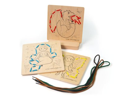Bigjigs Toys Provlékání podle čísel Pohádky