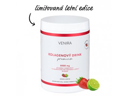 Venira Premium kolagenový drink pro vlasy, nehty, pleť 324 g, jahoda a limetka