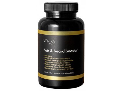 Venira Hair & beard booster pro muže 40 denní kůra 80 kapslí