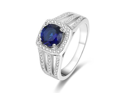 Beneto Stříbrný prsten s modrým krystalem AGG326