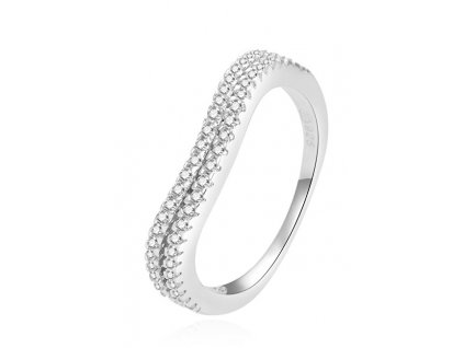 Beneto Moderní stříbrný prsten se zirkony AGG230
