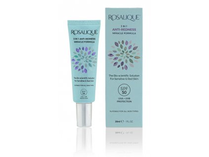 ROSALIQUE Krém proti začervenání pleti 3in1 Anti-Redness Miracle Formula SPF 50 30 ml