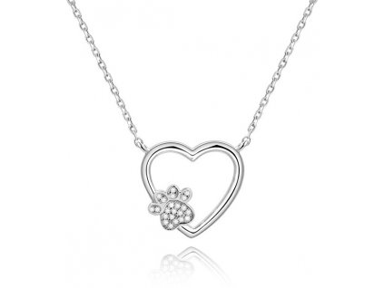 Beneto Stříbrný náhrdelník Láska k mazlíčkovi AGS702