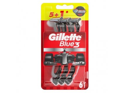 Gillette Jednorázová holítka Blue3 Red & White 5+1 ks