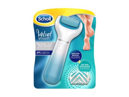 Scholl Elektrický pilník na chodidla Velvet Smooth a středně drsná rotační hlavice s mořskými minerály