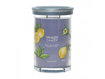 Yankee Candle Aromatická svíčka Signature tumbler velký Black Tea & Lemon 567 g