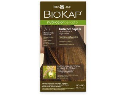 Biokap Nutricolor Delicato - Barva na vlasy 7.0 Blond přírodní střední 140 ml