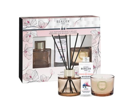 Maison Berger Paris Dárková sada aroma difuzér Bolero Magnólie Liliflora 80 ml + svíčka 80 g