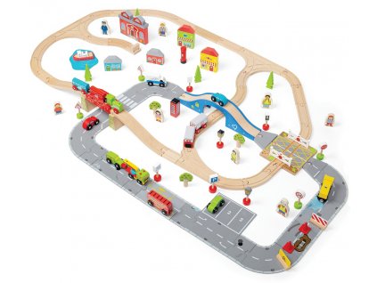 Bigjigs Rail Vláčkodráha a autodráha