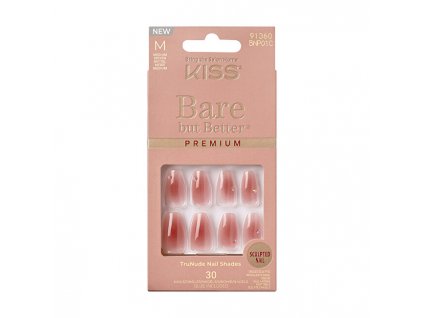 KISS Nalepovací nehty Bare-But-Better Premium Nails - Shine 30 ks