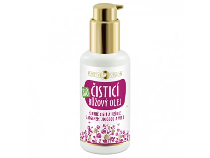 Purity Vision Bio Růžový čisticí olej s arganem, jojobou a vitamínem E 100 ml