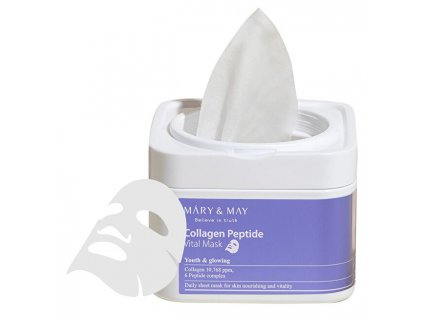 MARY & MAY Zpevňující pleťová maska Collagen Peptide (Vital Mask) 30 ks
