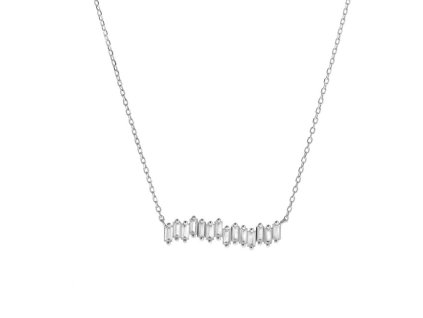 AGAIN Jewelry Krásný stříbrný náhrdelník s čirými zirkony AJNA0012