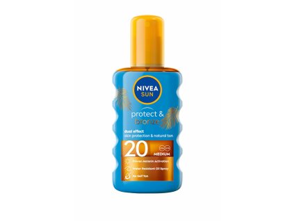 Nivea Olej na opalování ve spreji podporující zhnědnutí SPF 20 Sun (Protect & Bronze Oil) 200 ml