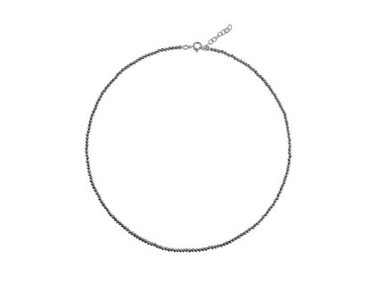 AGAIN Jewelry Korálkový náhrdelník z hematitu AJKNA005