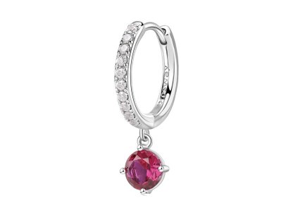 Brosway Kruhová single náušnice Fancy Passion Ruby FPR86