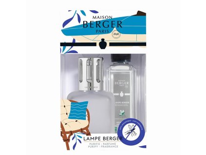Maison Berger Paris Dárková sada katalytická lampa Glacon bílá + náplň Anti-Mosquito proti komárům 250 ml
