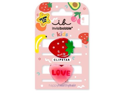 Invisibobble Skřipeček do vlasů Clipstar Glow Frutti Strawberry 2 ks