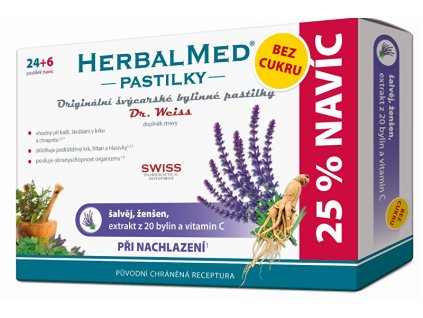 herbalmed pastilky dr weiss pri nachlazeni bez cukru 24 pastilek 6 pastilek zdarma 1416171420200616115843