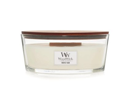 WoodWick Vonná svíčka loď White Teak 453,6 g