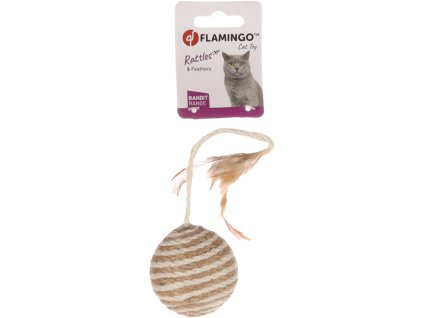 Flamingo Frits Hračka pro kočky Míček s jutou 6cm