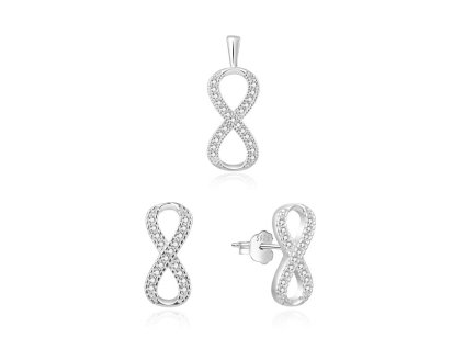 beneto stribrna souprava sperku nekonecno agset263l privesek nausnice 14827546085354